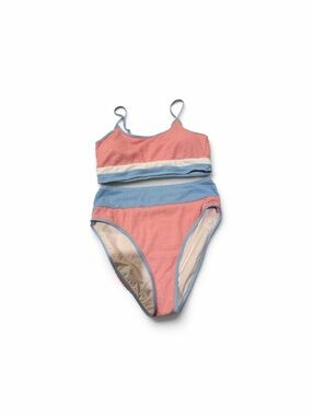 Girls Pink and Blue Two-Piece Swim Set